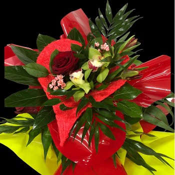 Bouquet structuré rouge